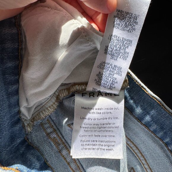 ☀️ FRAME Denim Le High Straight Jeans Size 24 Thistlemore Distressed Medium Wash - Picture 2 of 9